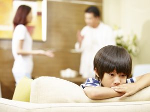 unhappy quarreling parents child